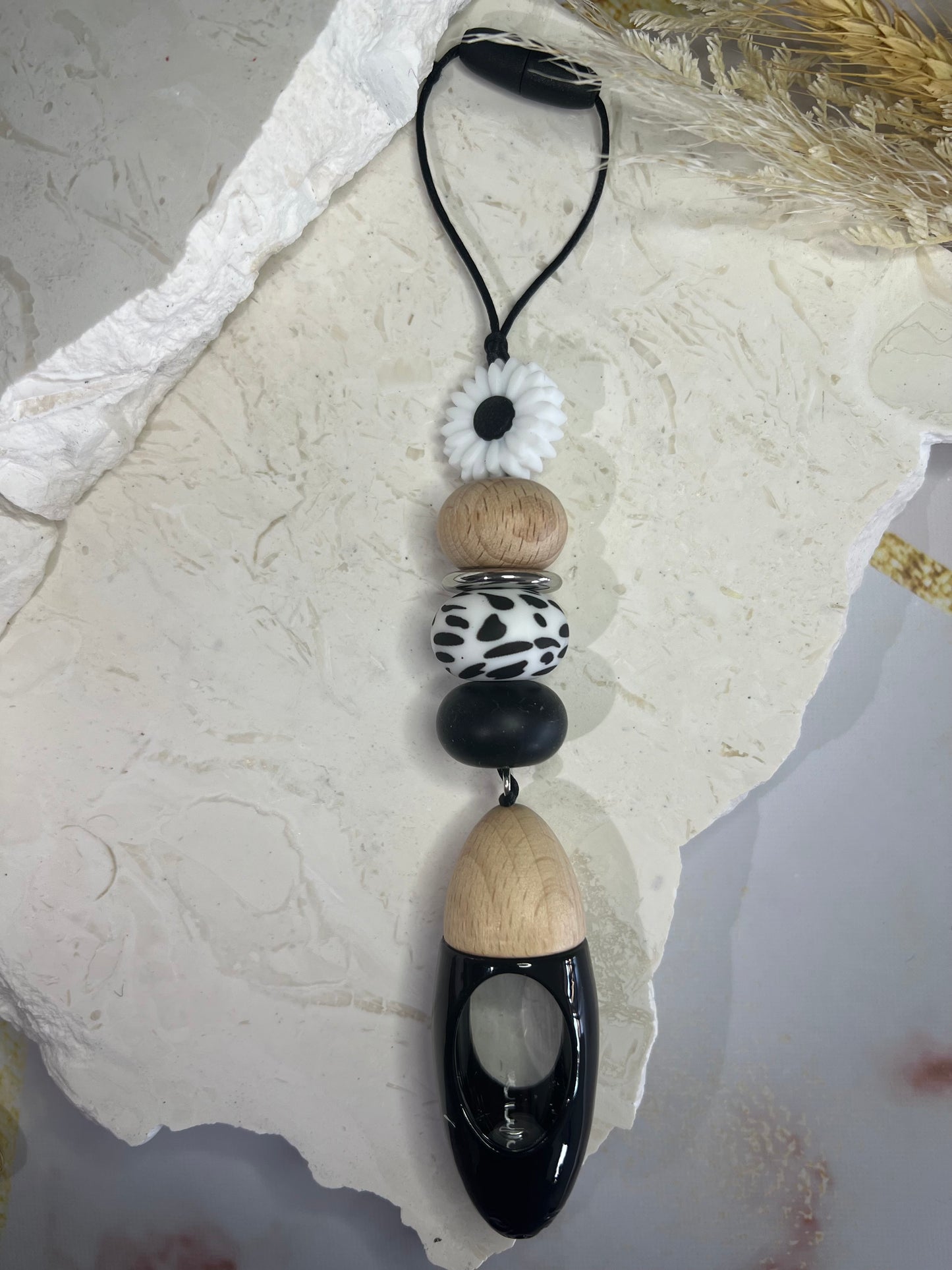 Black Daisy Cow Print Car Diffuser